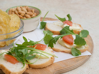 Italian aperitif cafe snacks.