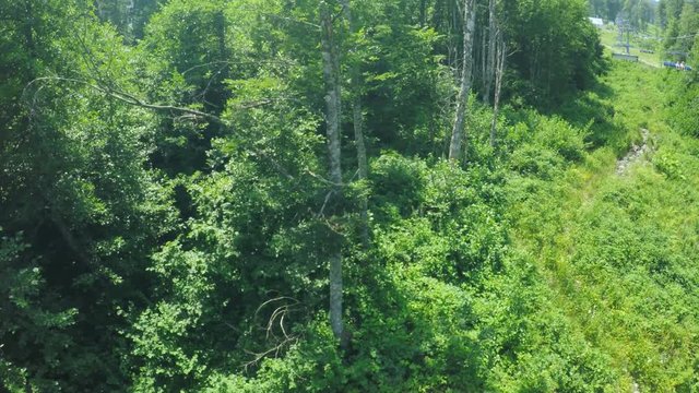Lifts in mountains in summer