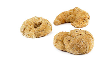 three croissants bread