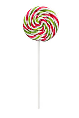 colorful sugar lollipop isolated over white