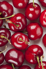 bunch of red cherries
