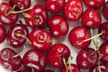 fresh red cherries fruit