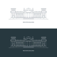 Premium quality thin line Reichstag building logo concept. Linear icon of Germany's famous historical museum.