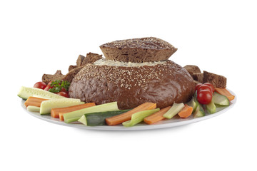 pumpernickel with spinach dip