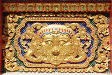 Traditional Thai style art at Wat Phra That Su Thon Mongkhon Khiri Samakkhi Tham, Phrae, Thailand