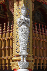 Fototapeta premium Traditional Thai style art at Wat Phra That Su Thon Mongkhon Khiri Samakkhi Tham, Phrae, Thailand