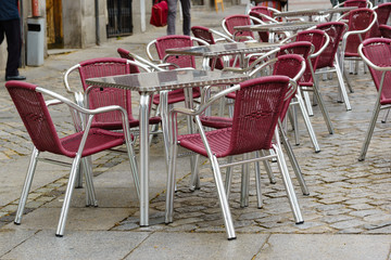 Outdoor table and chairs in Spain