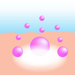 Pink collagen is absorbed on the human skin wit