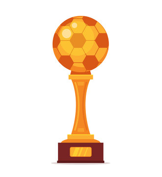 Football gold cup. Vector flat cartoon illustration