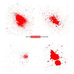 Abstract red color splatter on white background.