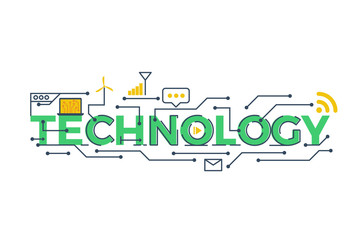 technology word illustration
