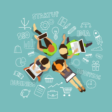 remote work. Internet technology. vector illustration