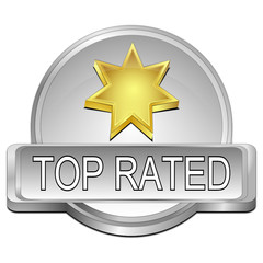 Fototapeta premium Top Rated Button - 3D illustration