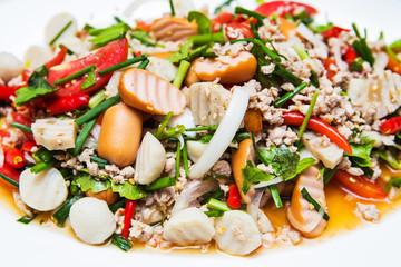 Spicy mixed seafood.delicious spicy seafood thai food