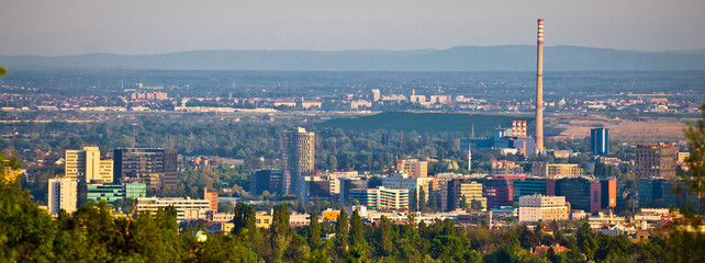 City of Zagreb business district panorama