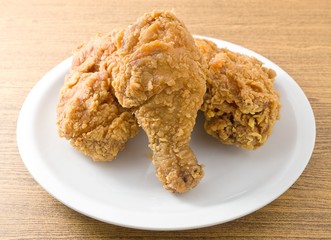 Deep Fried Chicken on A White Plate