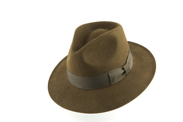 vintage fedora hat / portrait of a vintage style hat