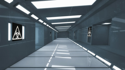 Obraz premium 3d render. Futuristic spaceship interior