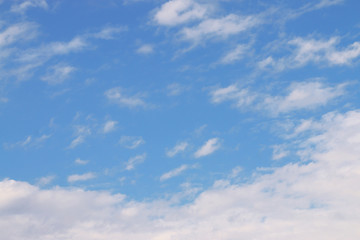 Beautiful white clouds and bright blue pure sky at sunny day
