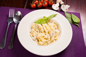 farfalle with mushrooms