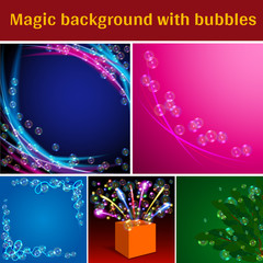 Magic background with bubbles