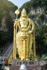 Statue of hindu god Muragan at Batu caves.