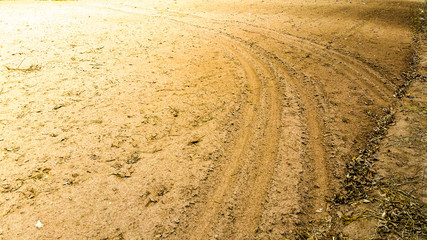 Naklejka premium Floating wheels on the ground floor and the lights shining down