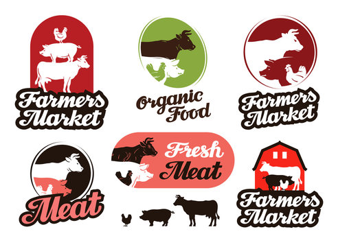 Farm Vector Logo. Meat, Food, Livestock Breeding Icon