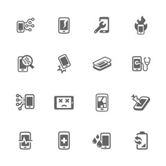 Simple Smart Phone Repair Icons 