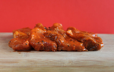 Marinated pork, ready for grilling