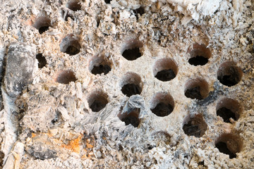 Ashes textur  in the oven