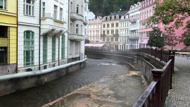 Karlovy Vary  Carlsbad, Tepla river.  Czech Republic