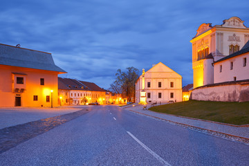 Fototapeta na wymiar Square in the town of Spisska Sobota, Slovakia