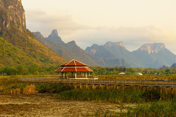 Wooden bridge in Khao Sam Roi Yod National Park