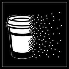 Graphic cup of hot coffee