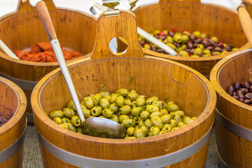 olives for sale at a market