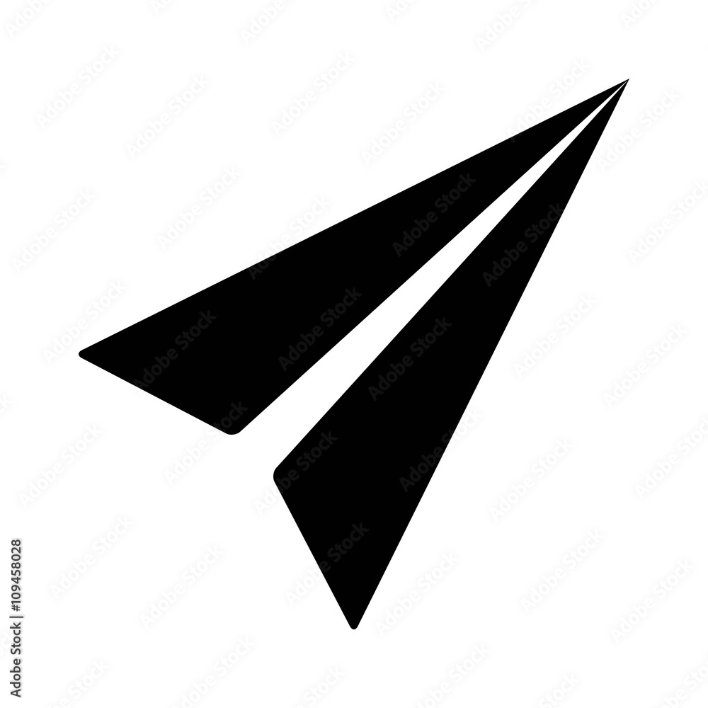 Poster send mail paper airplane / send email paper airplane flat icon for apps and websites