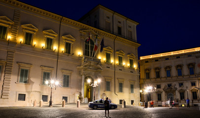 Fototapeta na wymiar Quirinal Palace in the evening