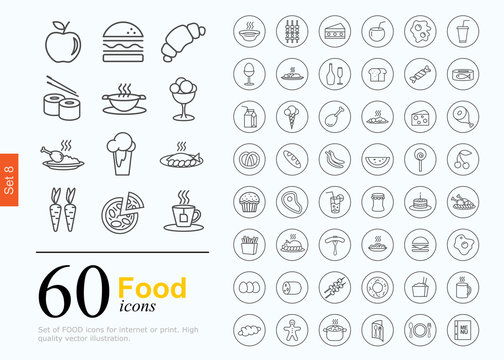 60 food icons
