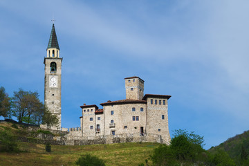 Medieval Artegna’s castle and bell tower
