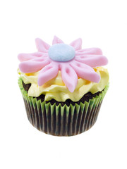 cupcake with pink flower candy