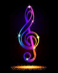 Fototapeta premium Pictograph of music key