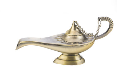 Aladdin magic lamp isolated on white