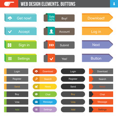 Set of Flat Buttons