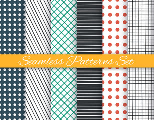 Geometric seamless patterns set