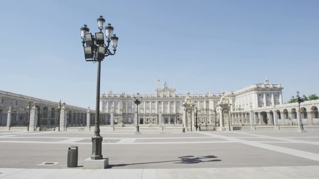 Madrid Spain - Royal Palace of Madrid. Landmark building and a main Spanish tourist destination attraction Palacio Real de Madrid.