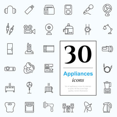 30 appliances icons