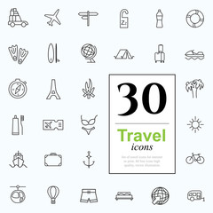 30 travel icons