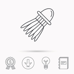 Shuttlecock icon. Badminton sport equipment.