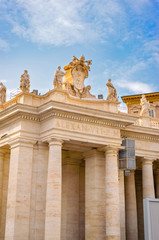 people and pilgrims in St. Peter's Square in the Vatican city, R
